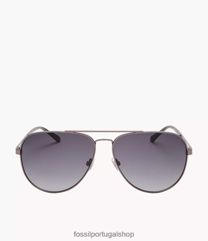 Fossil homens óculos de sol aviador Benedict fumaça acessório 40NJ6Z2026