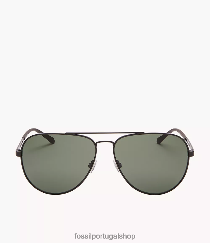 Fossil homens óculos de sol aviador Benedict verde acessório 40NJ6Z2035