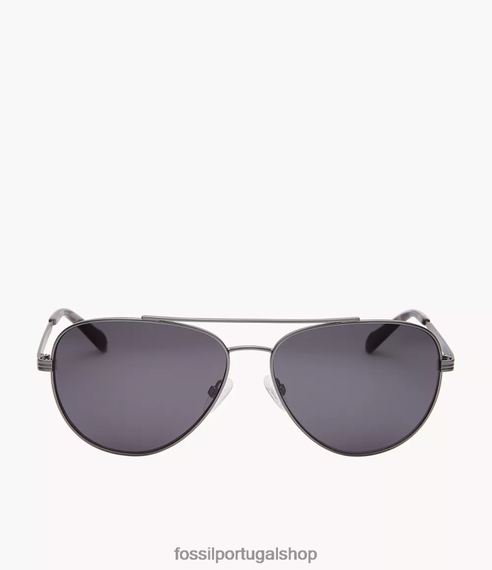 Fossil homens óculos de sol aviador langley cinza acessório 40NJ6Z2038