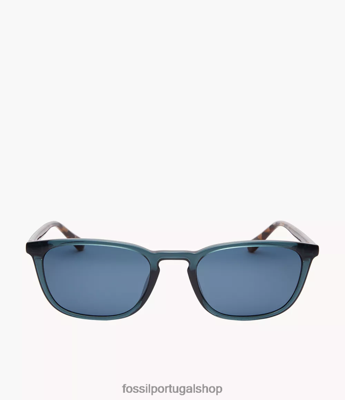 Fossil homens óculos de sol retângulo anderson azul acessório 40NJ6Z2014