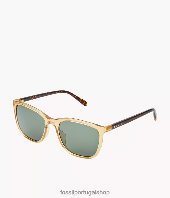 Fossil homens óculos de sol retângulo juliano verde acessório 40NJ6Z2032
