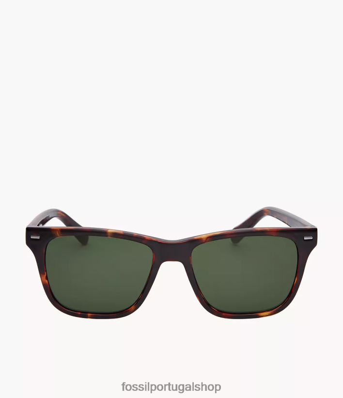 Fossil homens óculos de sol retângulo wells verde acessório 40NJ6Z2060