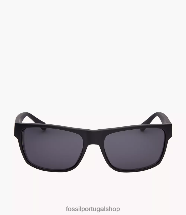Fossil homens óculos de sol retangulares burke preto acessório 40NJ6Z2057