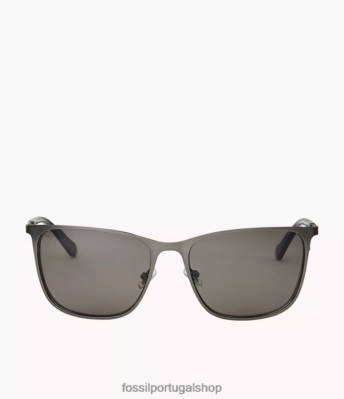 Fossil homens óculos de sol retangulares linus cinza acessório 40NJ6Z2054