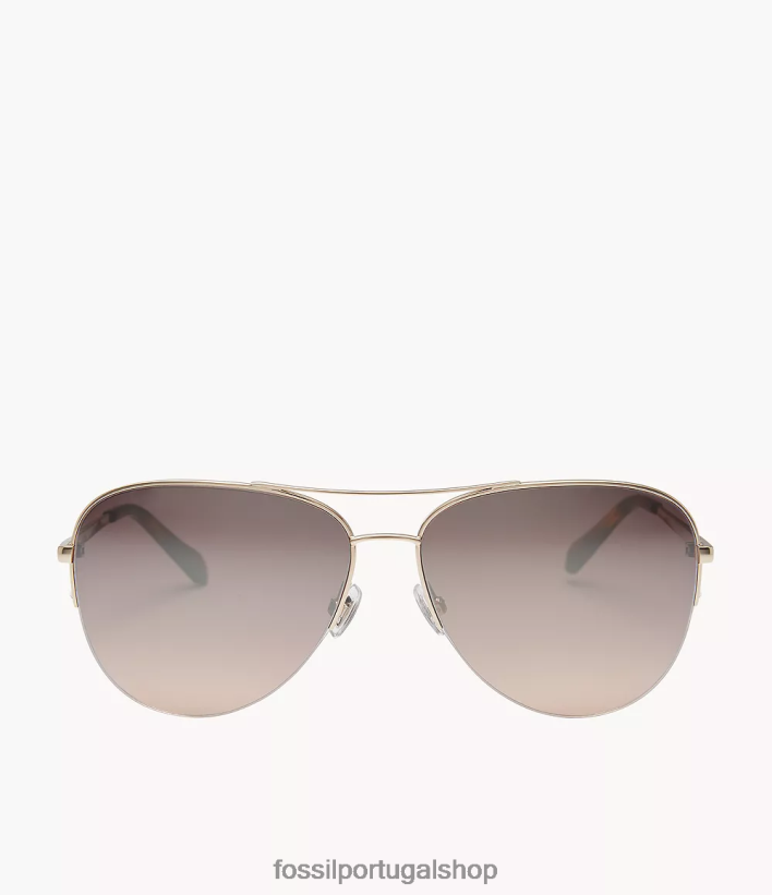 Fossil mulheres óculos de sol aviador tiana marrom acessório 40NJ6Z1987