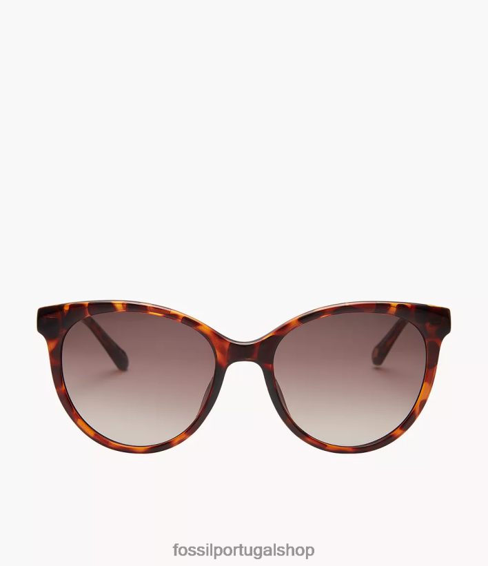 Fossil mulheres óculos de sol redondos rileigh marrom acessório 40NJ6Z1976