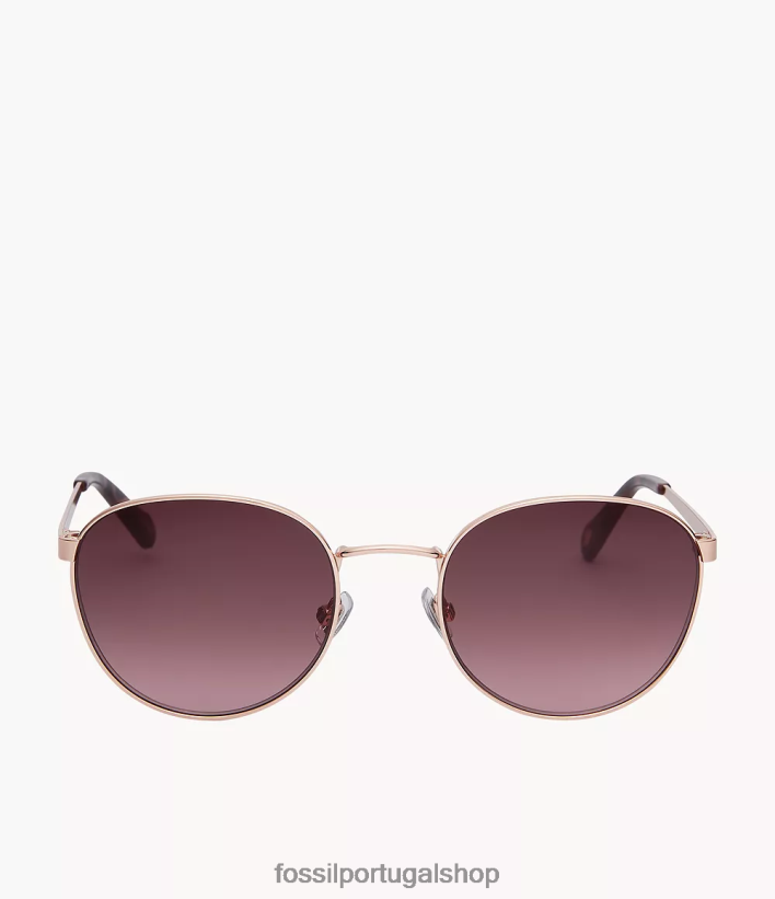 Fossil mulheres óculos de sol redondos winnie marrom acessório 40NJ6Z1983