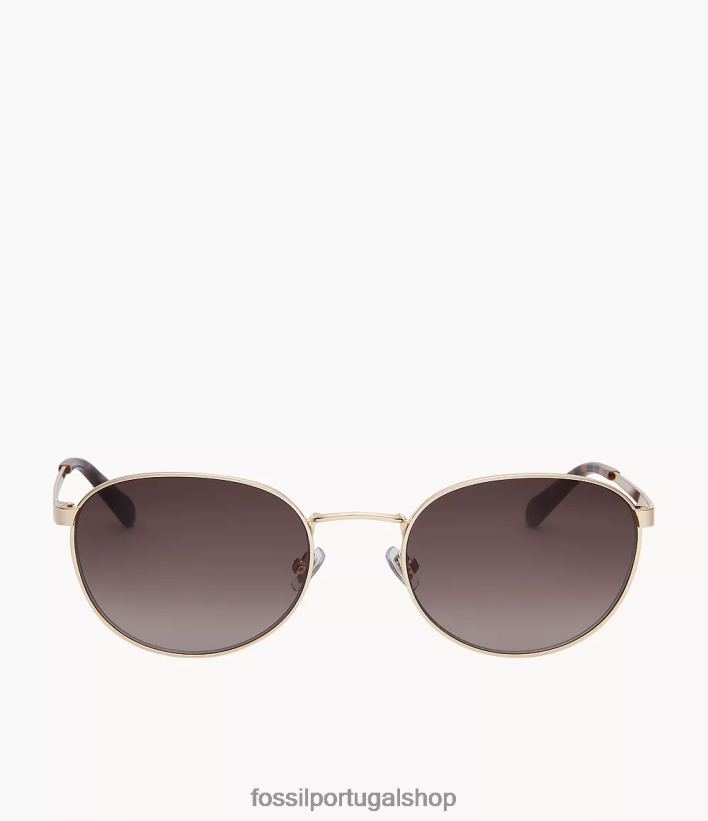 Fossil mulheres óculos de sol redondos winnie marrom acessório 40NJ6Z1992