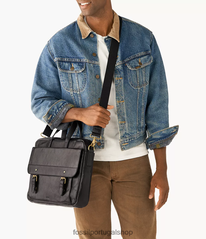 Fossil homens bolsa de milhas preto bolsa 40NJ6Z1645
