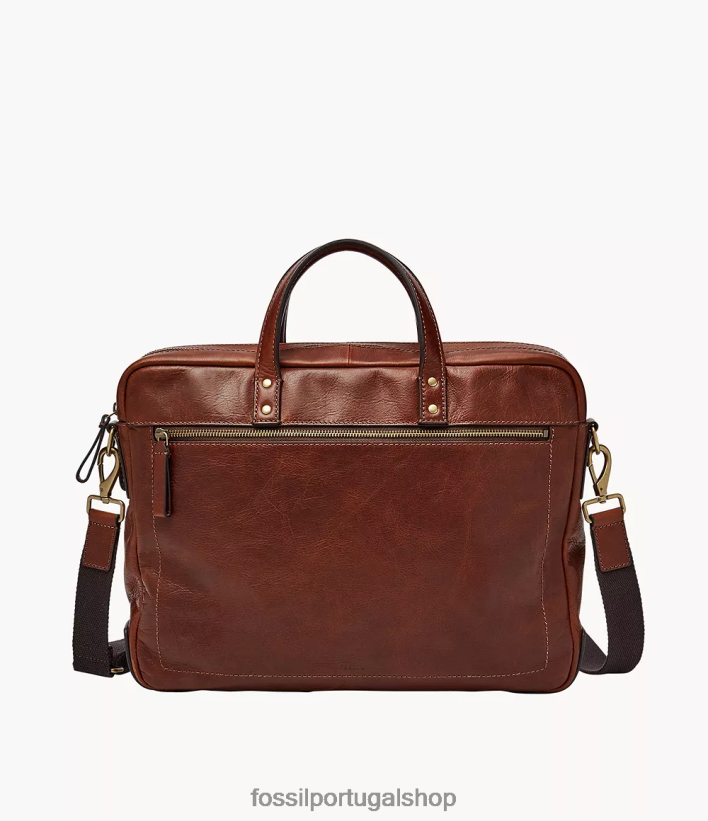 Fossil homens bolsa de trabalho com zíper duplo haskell ouro bolsa 40NJ6Z1613