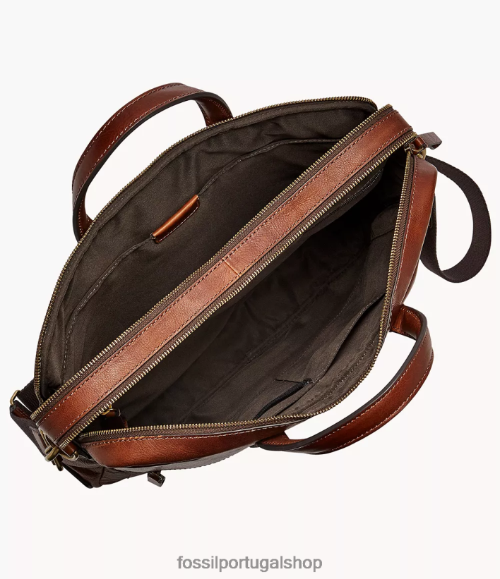 Fossil homens bolsa de trabalho com zíper duplo haskell ouro bolsa 40NJ6Z1613