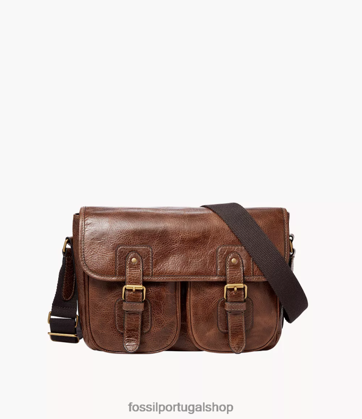 Fossil homens correio verdeville conhaque bolsa 40NJ6Z1619