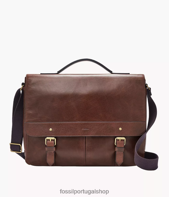 Fossil homens mensageiro de milhas marrom escuro bolsa 40NJ6Z1634