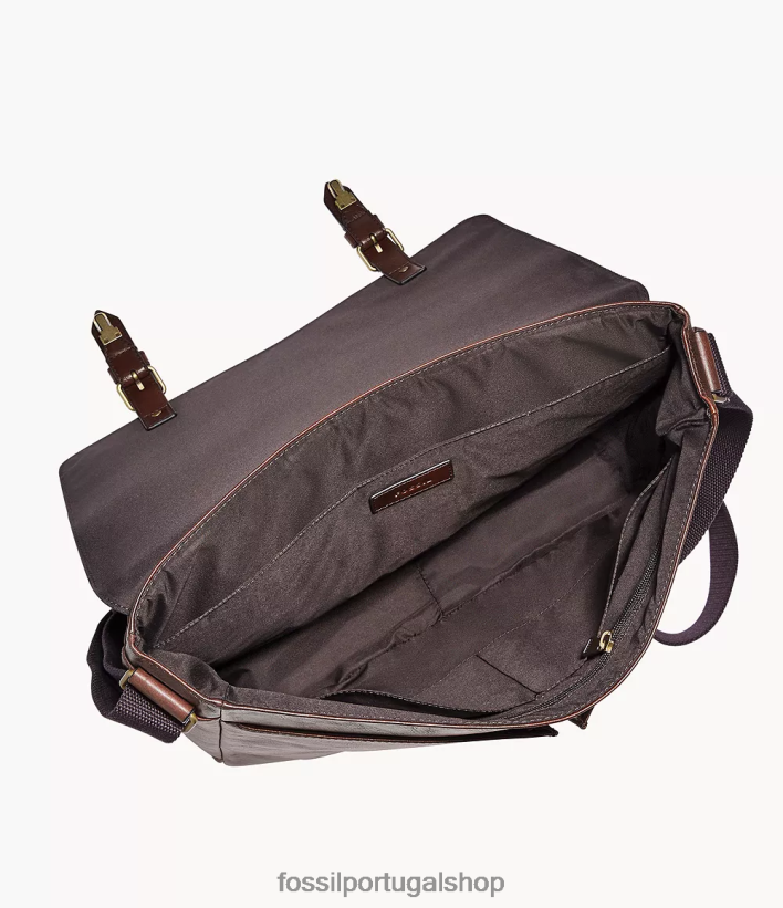 Fossil homens mensageiro de milhas marrom escuro bolsa 40NJ6Z1634