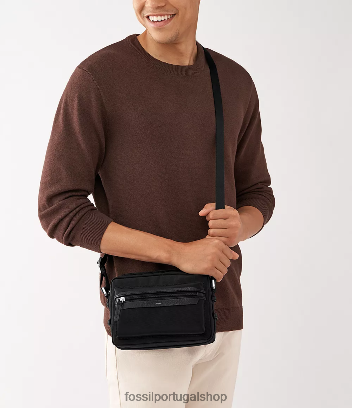 Fossil homens bolsa para câmera wyatt preto bolsa 40NJ6Z1632