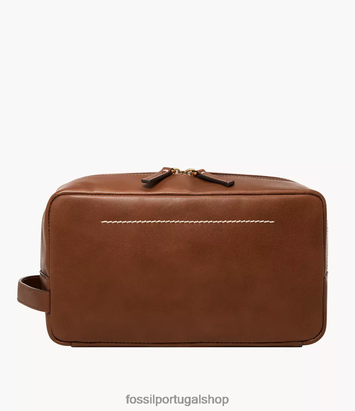 Fossil homens kit de barbear de alça única westover marrom bolsa 40NJ6Z2006