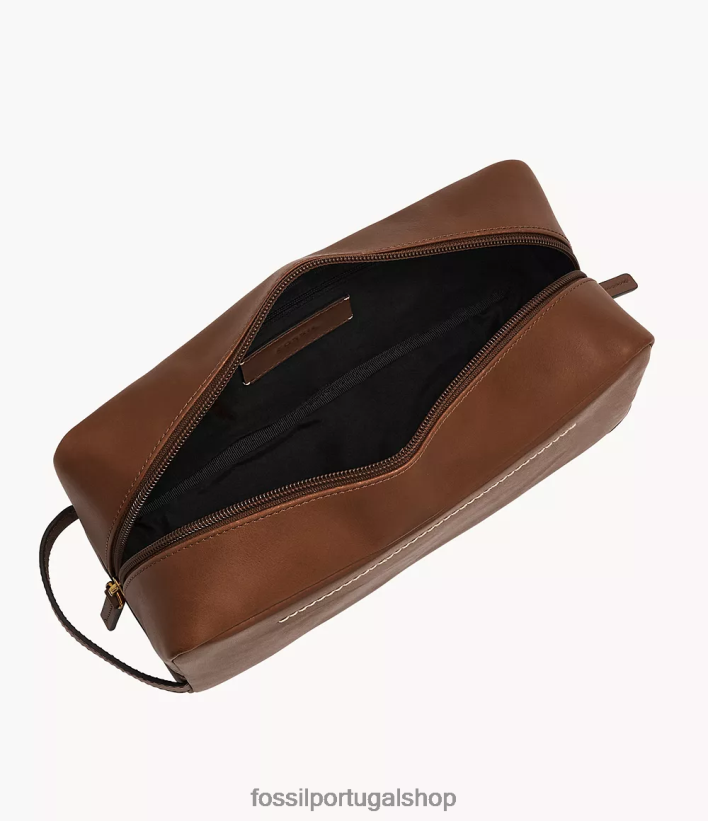 Fossil homens kit de barbear de alça única westover marrom bolsa 40NJ6Z2006