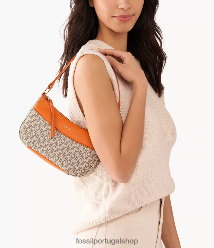 Fossil mulheres baguete skylar laranja bolsa 40NJ6Z508