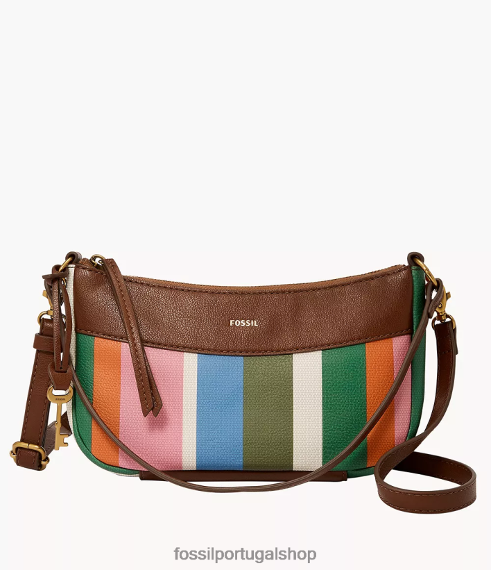 Fossil mulheres baguete skylar listras bolsa 40NJ6Z649
