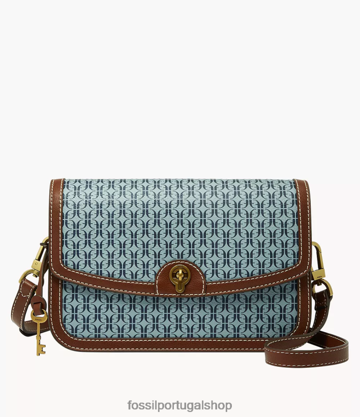 Fossil mulheres bolsa crossbody com aba ainsley azul bolsa 40NJ6Z634