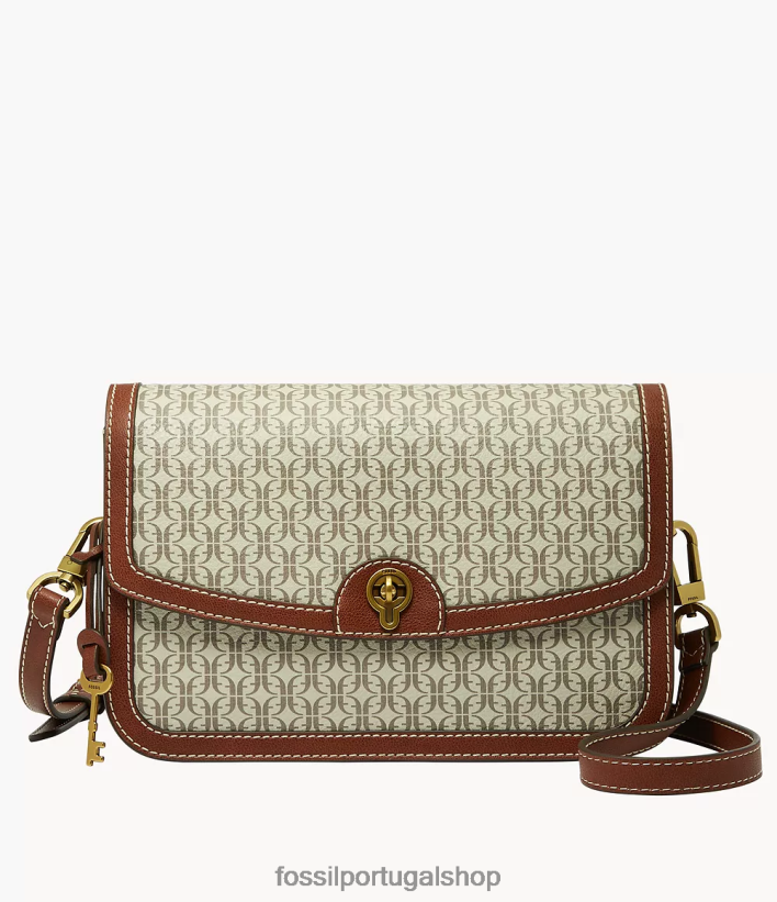 Fossil mulheres bolsa crossbody com aba ainsley marrom claro bolsa 40NJ6Z705