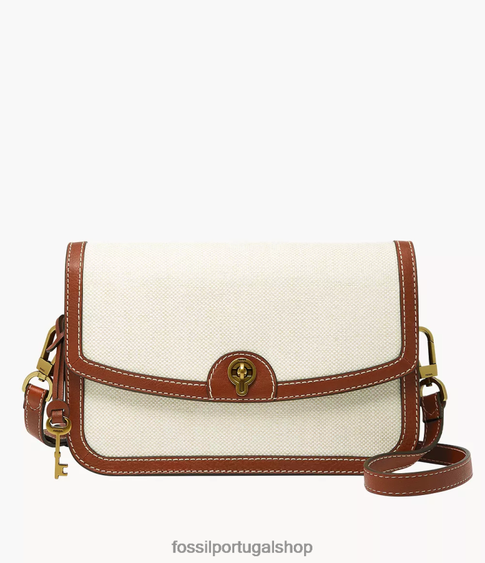 Fossil mulheres bolsa crossbody com aba ainsley neutro bolsa 40NJ6Z455