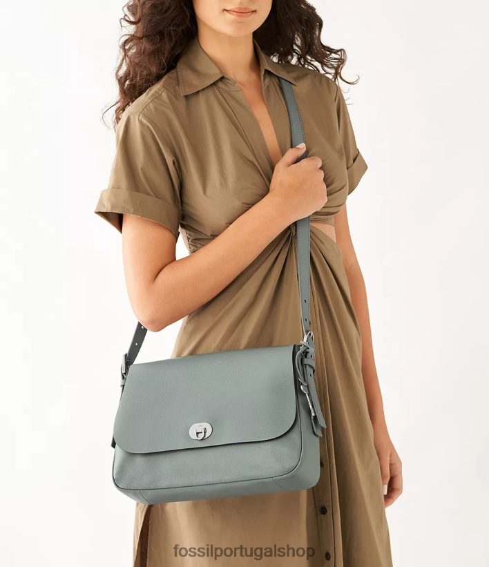 Fossil mulheres bolsa crossbody com aba grande harper azul bolsa 40NJ6Z516