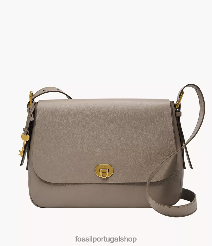 Fossil mulheres bolsa crossbody com aba grande harper cinza bolsa 40NJ6Z468