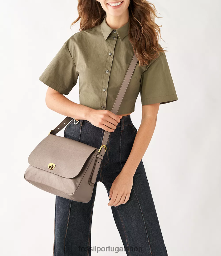 Fossil mulheres bolsa crossbody com aba grande harper cinza bolsa 40NJ6Z468