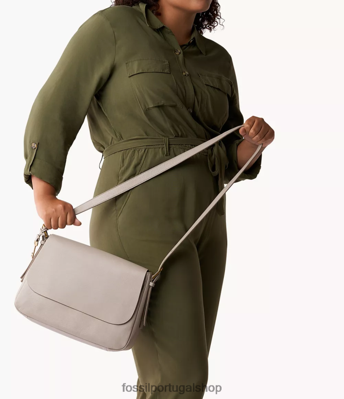 Fossil mulheres bolsa crossbody com aba grande harper cinza bolsa 40NJ6Z554