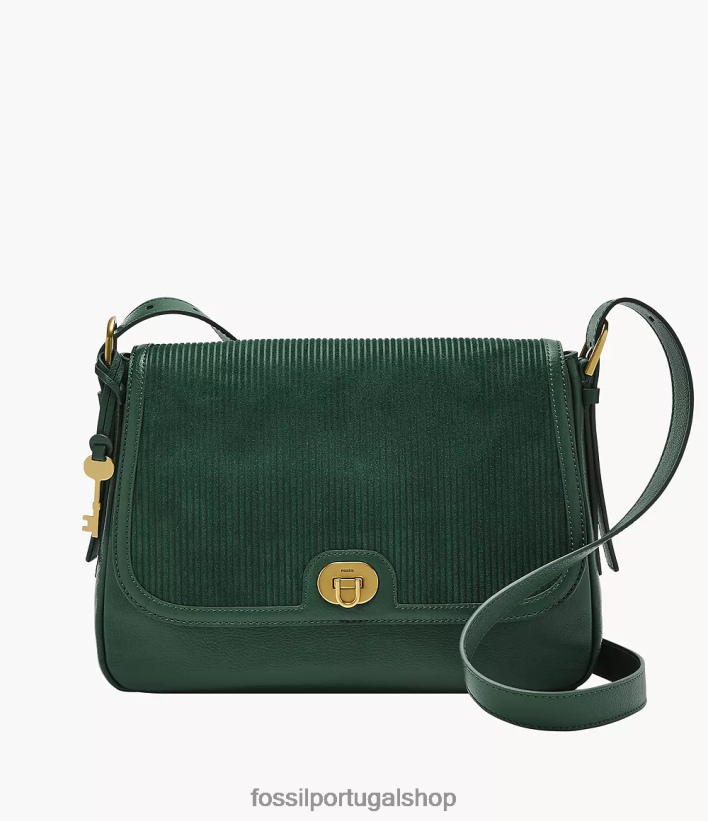 Fossil mulheres bolsa crossbody com aba grande harper verde bolsa 40NJ6Z454