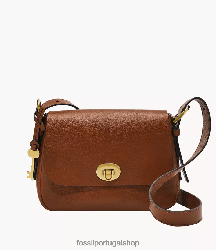 Fossil mulheres bolsa crossbody com aba pequena harper marrom bolsa 40NJ6Z481