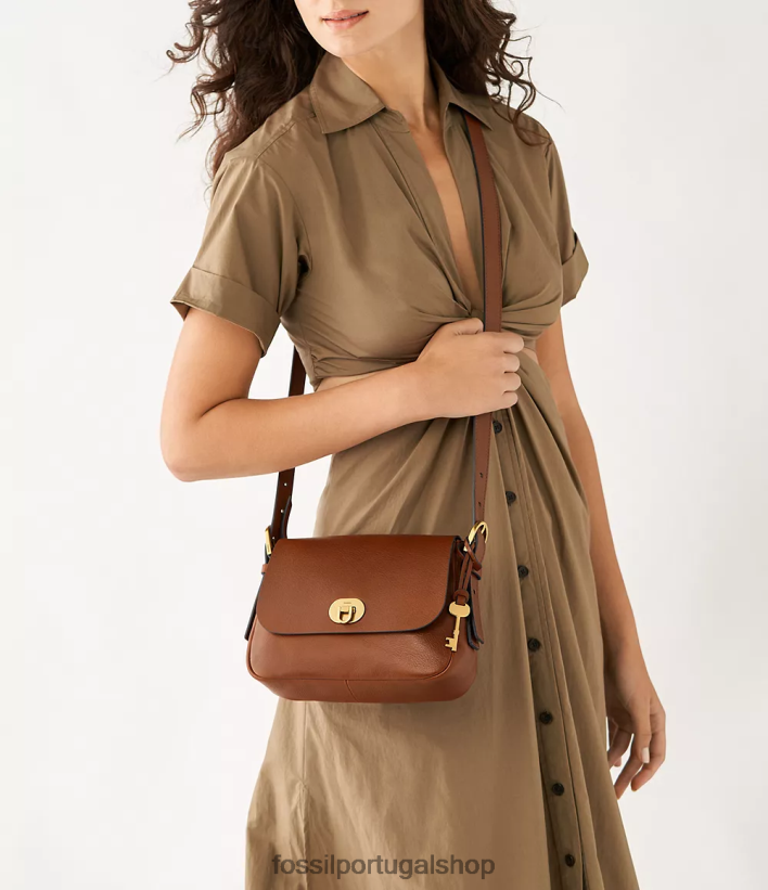 Fossil mulheres bolsa crossbody com aba pequena harper marrom bolsa 40NJ6Z481