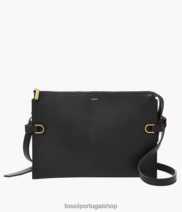 Fossil mulheres bolsa crossbody de couro kier cactus preto bolsa 40NJ6Z307