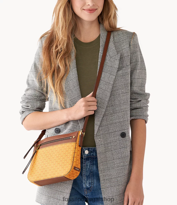 Fossil mulheres bolsa crossbody farrah amarelo bolsa 40NJ6Z735