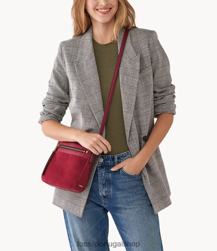 Fossil mulheres bolsa crossbody farrah vermelho bolsa 40NJ6Z473
