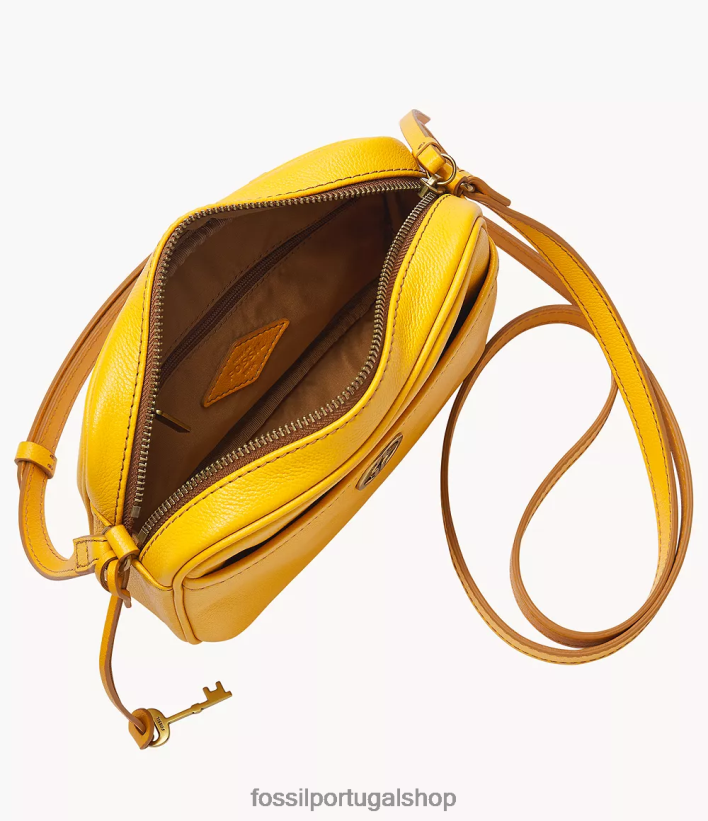 Fossil mulheres bolsa para câmera Brennon amarelo bolsa 40NJ6Z646
