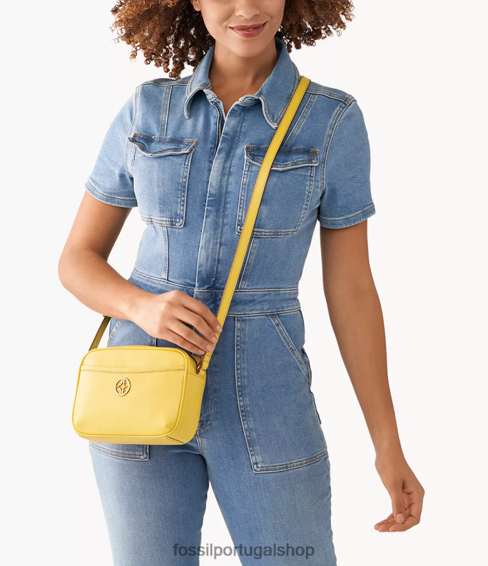 Fossil mulheres bolsa para câmera Brennon amarelo bolsa 40NJ6Z655