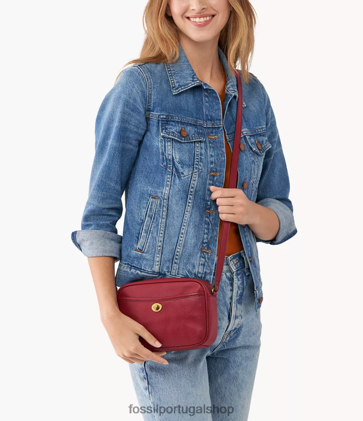 Fossil mulheres bolsa para câmera Brennon vermelho bolsa 40NJ6Z547