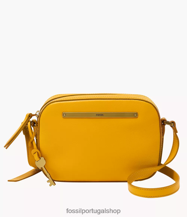 Fossil mulheres bolsa para câmera liza amarelo bolsa 40NJ6Z461