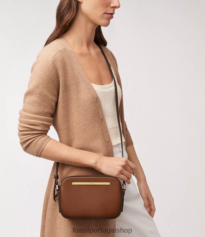 Fossil mulheres bolsa para câmera liza marrom bolsa 40NJ6Z336
