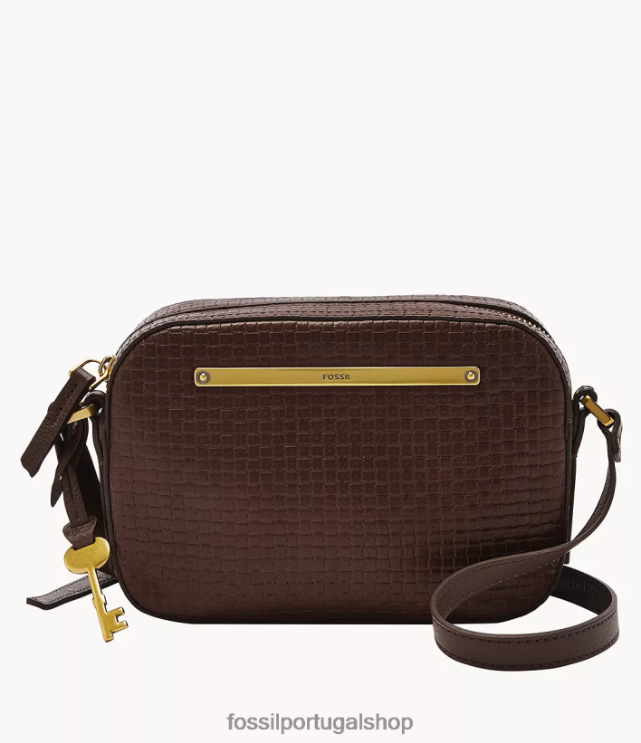Fossil mulheres bolsa para câmera liza marrom escuro bolsa 40NJ6Z561