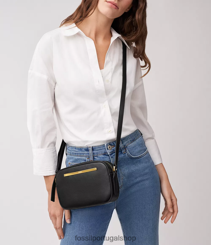 Fossil mulheres bolsa para câmera liza preto bolsa 40NJ6Z308