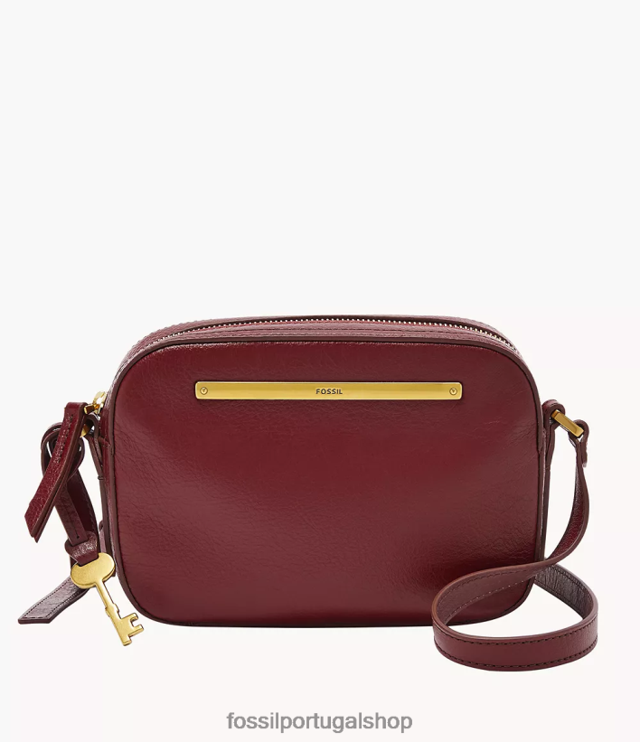 Fossil mulheres bolsa para câmera liza vermelho bolsa 40NJ6Z402