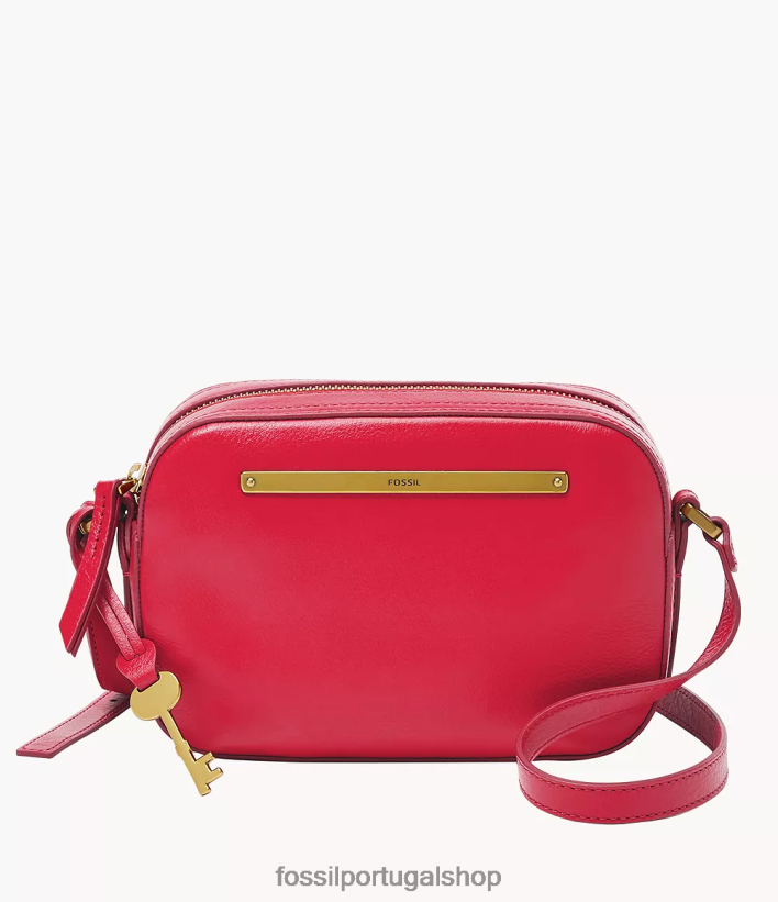 Fossil mulheres bolsa para câmera liza vermelho bolsa 40NJ6Z602