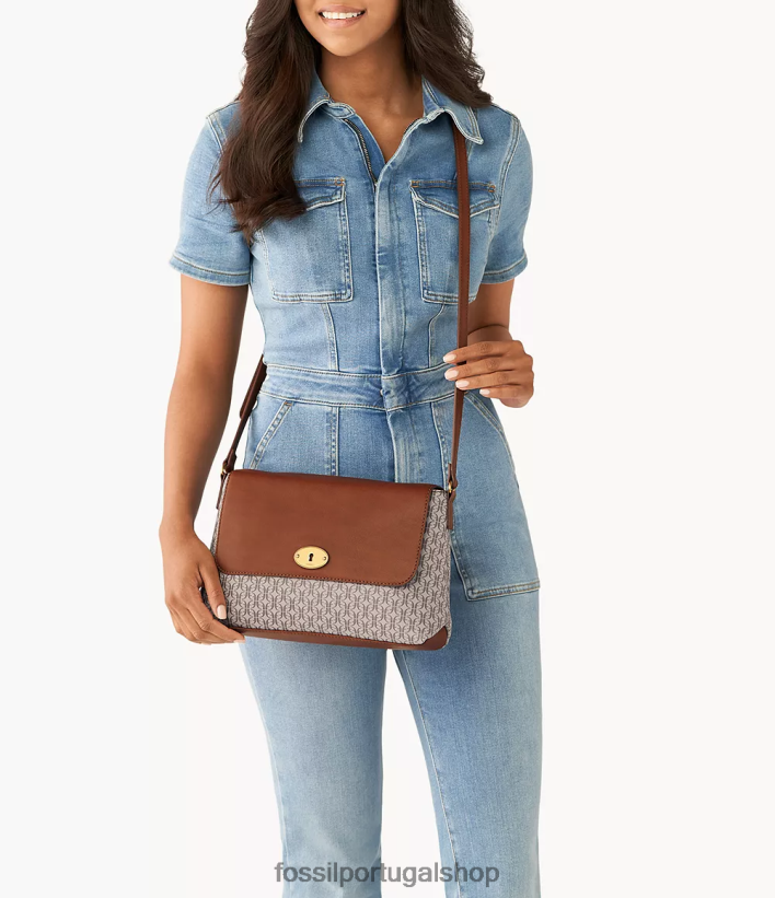 Fossil mulheres bolsa transversal com aba média gabriella cáqui bolsa 40NJ6Z651