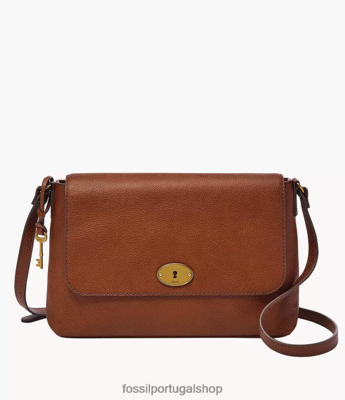Fossil mulheres bolsa transversal com aba média gabriella marrom bolsa 40NJ6Z621