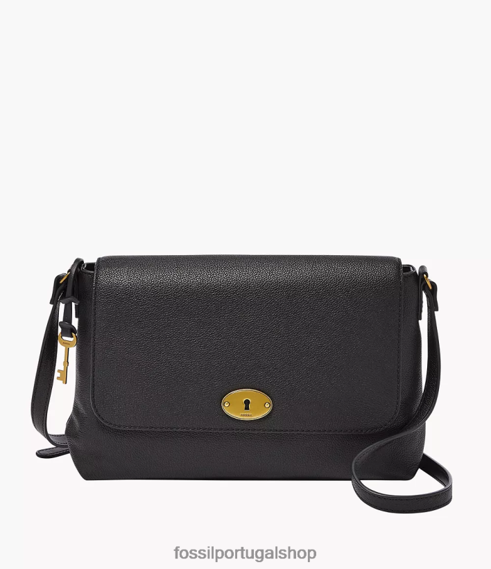 Fossil mulheres bolsa transversal com aba média gabriella preto bolsa 40NJ6Z530