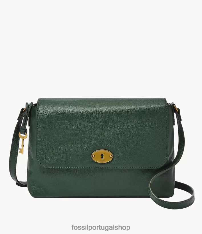 Fossil mulheres bolsa transversal com aba média gabriella verde bolsa 40NJ6Z662