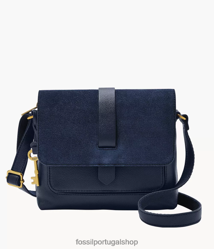Fossil mulheres bolsa transversal pequena kinley azul bolsa 40NJ6Z732